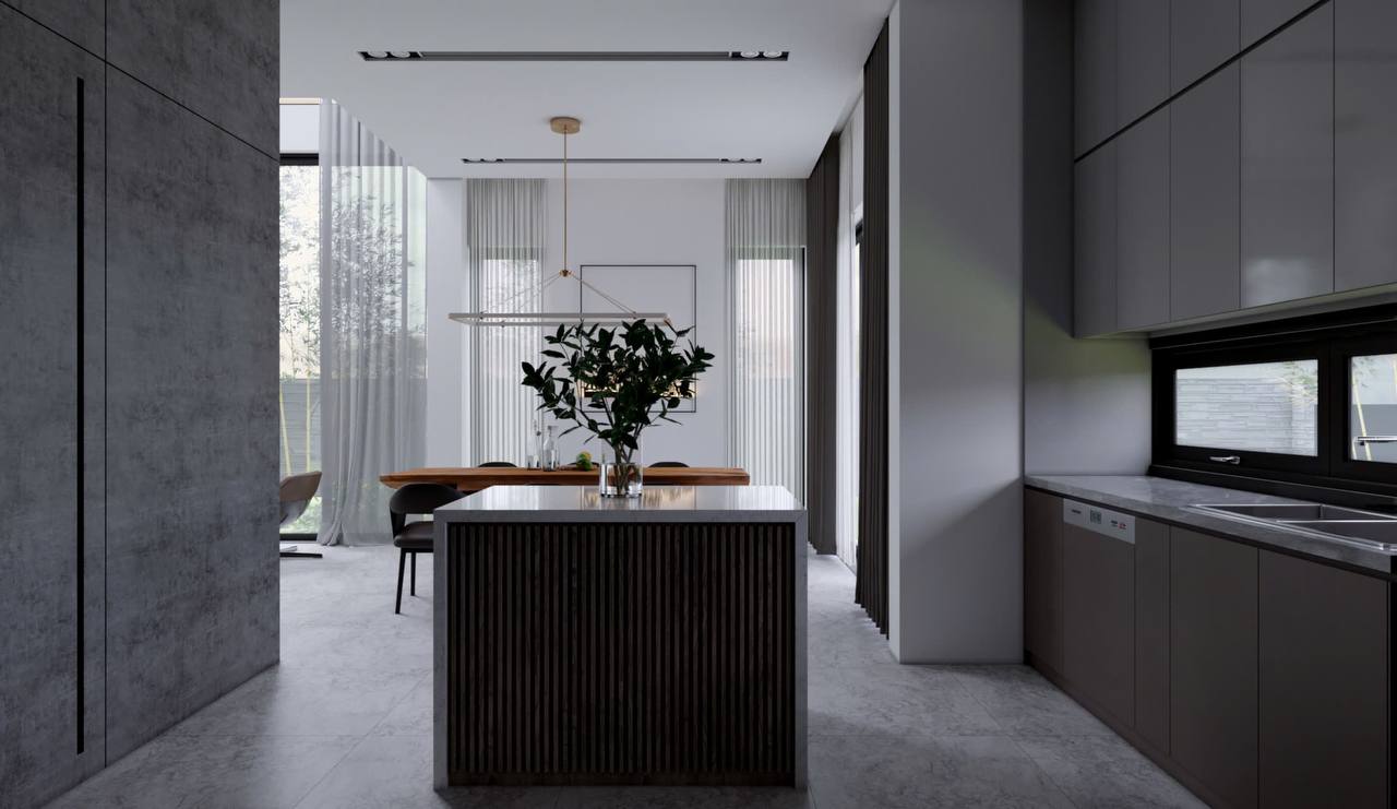 Phòng thay đồ với đèn chùm và kệ giày