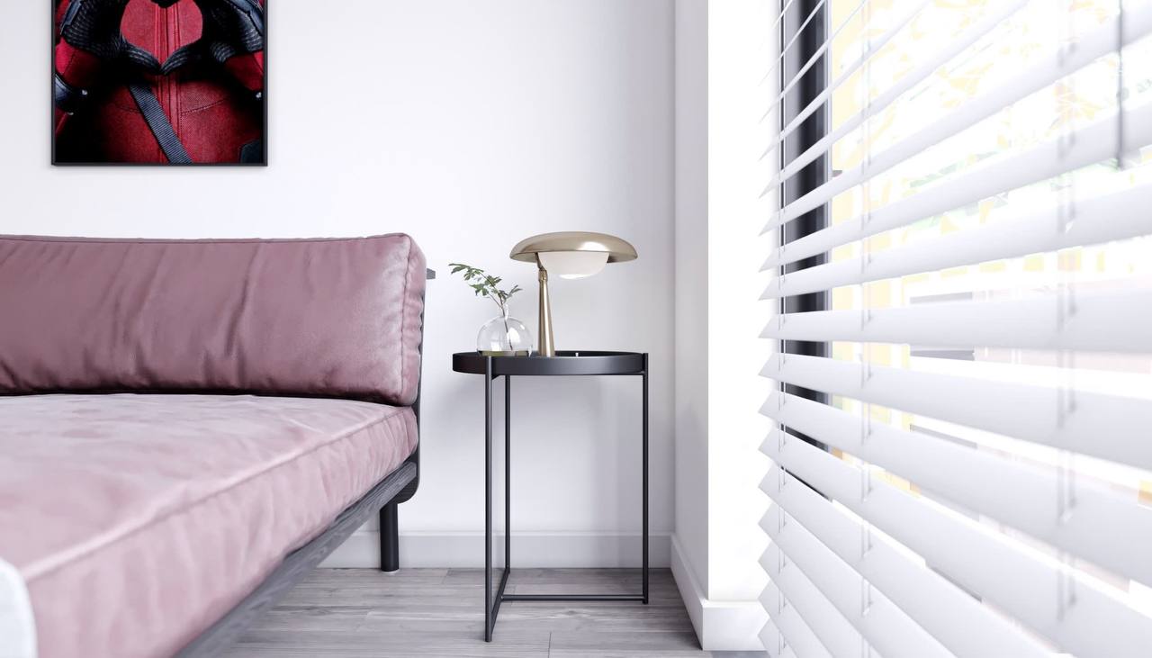 Chi tiết phòng trẻ - tab đầu giường, đèn ngủ, rèm cửa sổ